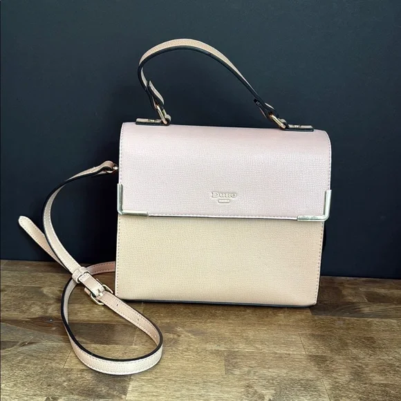 Dune London Pink and Cream Women's Purse with Crossbody Strap - Picture 2 of 9